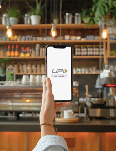 Woman Sitting at Table Holding Cell Phone thumbnail