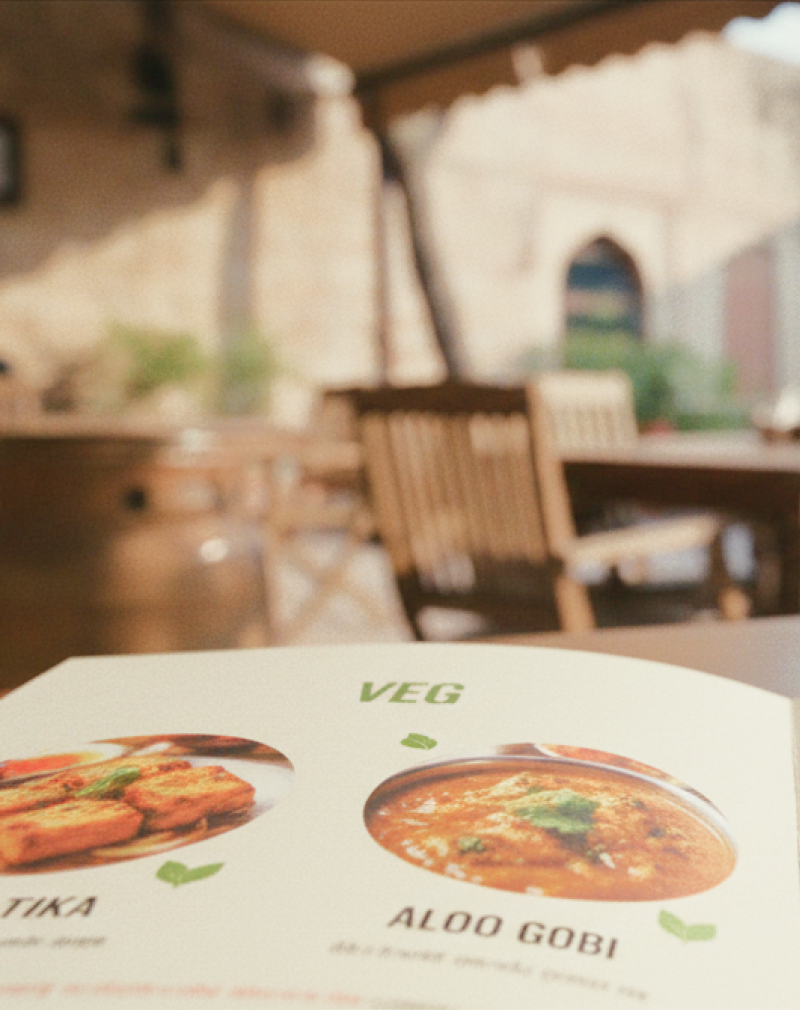 How to navigate an Indian menu — restaurant menu card showing veg and non-veg sections
