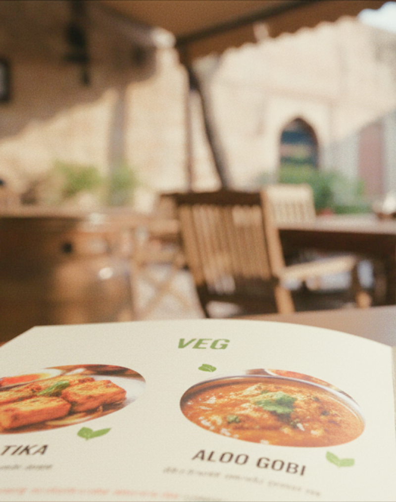 How to navigate an Indian menu — restaurant menu card showing veg and non-veg sections